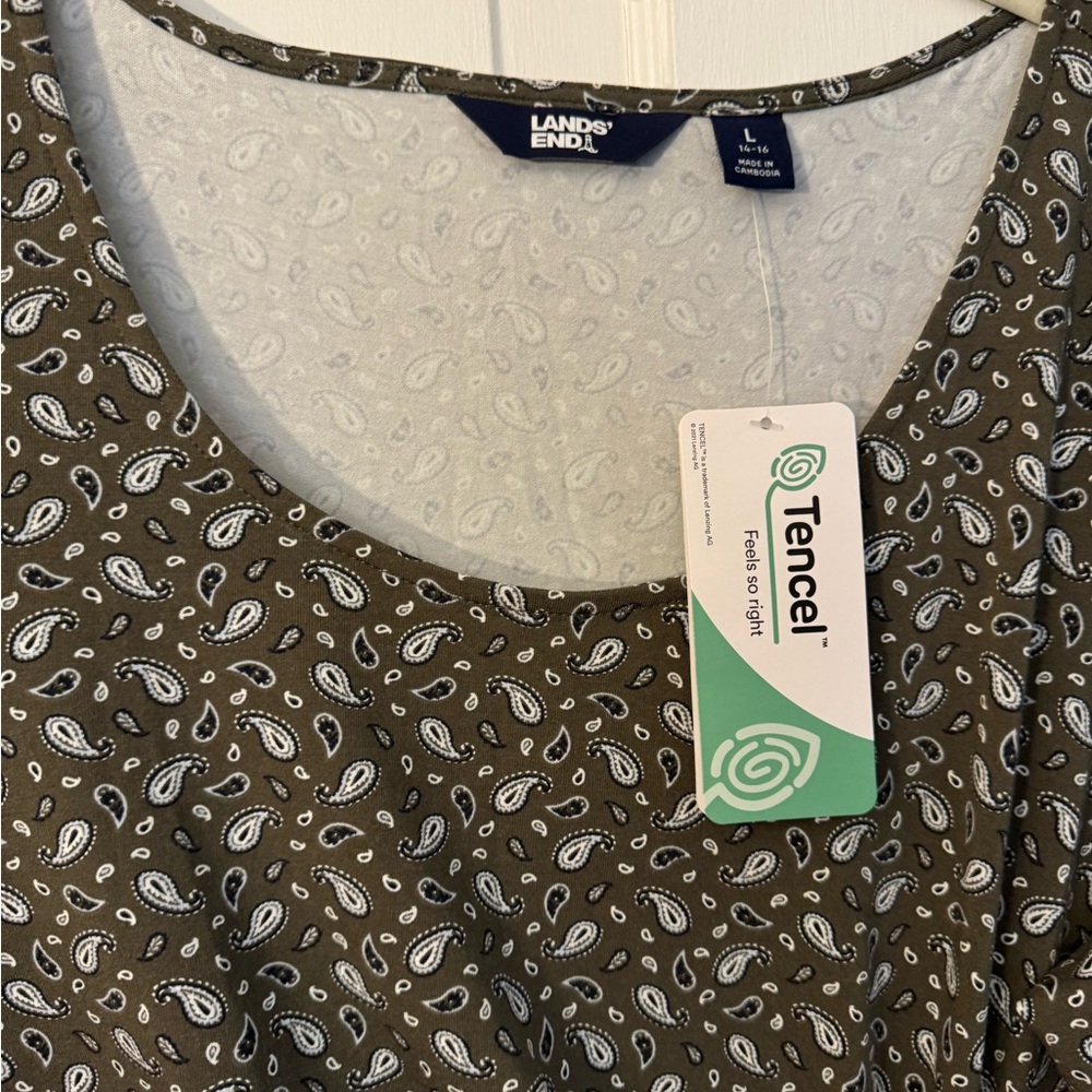 Lands' End Paisley Tencel dress size L